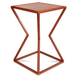 Mesa de Canto Lateral Alta Quadrada para Sala Austria - Cobre Jade - 6