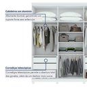 Ver mais imagens de Guarda-roupa 6 Portas 4 Gavetas 100% Mdf Alonzo com Espelho e com Pés