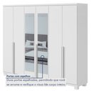 Ver imagem 7 de Guarda-Roupa Casal 6 Portas 4 Gavetas com Espelho e Pés MDF 230cm Alonzo Branco