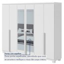 Ver imagem 7 de Guarda-roupa 6 Portas 4 Gavetas 100% Mdf Alonzo com Espelho e com Pés
