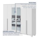 Ver imagem 6 de Guarda-Roupa Casal 6 Portas 4 Gavetas com Espelho e Pés MDF 230cm Alonzo Branco
