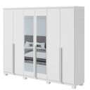 Ver imagem 2 de Guarda-roupa 6 Portas 4 Gavetas 100% Mdf Alonzo com Espelho e com Pés