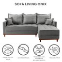 Ver imagem 7 de Sofá 3 Lugares Onix com Chaise Lado Direito 230cm em Linho