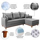 Ver imagem 6 de Sofá 3 Lugares Onix com Chaise Lado Direito 230cm em Linho