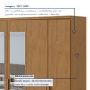 Ver imagem 4 de Guarda-Roupa Casal 6 Portas 4 Gavetas com Espelho e Pés MDF 230cm Alonzo Amêndoa Clean