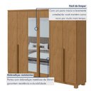 Ver imagem 6 de Guarda-Roupa Casal 6 Portas 4 Gavetas com Espelho e Pés MDF 230cm Alonzo Amêndoa Clean