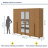 Guarda-roupa 6 Portas 4 Gavetas 100% Mdf Alonzo com Espelho e com Pés - 3