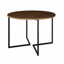 Ver imagem 1 de Mesa de Jantar Industrial Base De Ferro Preto em V Tampo 110 Amêndoa