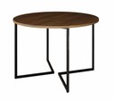 Ver imagem 1 de Mesa de Jantar Industrial Base De Ferro Preto em V Tampo 110 Amêndoa