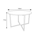 Ver imagem 3 de Mesa de Jantar Industrial Base De Ferro Preto em V Tampo 110 Amêndoa