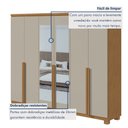 Ver imagem 6 de Guarda-roupa 6 Portas 4 Gavetas 100% Mdf Alonzo com Espelho e com Pés