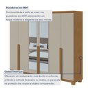Ver imagem 5 de Guarda-Roupa Casal 6 Portas 4 Gavetas com Espelho e Pés MDF 230cm Alonzo Marrom Amêndoa Clean/Off White