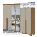 Ver imagem 6 de Guarda-Roupa Casal 6 Portas 4 Gavetas com Espelho e Pés MDF 230cm Alonzo Marrom Amêndoa Clean/Off White