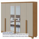 Ver imagem 7 de Guarda-Roupa Casal 6 Portas 4 Gavetas com Espelho e Pés MDF 230cm Alonzo Marrom Amêndoa Clean/Off White