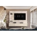Ver imagem 4 de Painel para Tv até 65'' 3 Portas Led Bancada Suspensa Atena Calacata Off White - Madetec