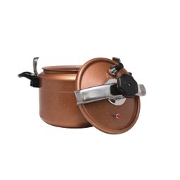 Panela Alta Pressão Indução Antiaderente Revestimento Mármore Cerâmico 10 Litros Bronze - 2