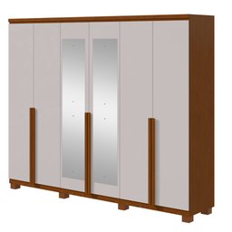 Guarda-roupa 6 Portas 4 Gavetas 100% Mdf Alonzo com Espelho e com Pés - 2 Guarda-roupa 6 Portas 4 Gavetas 100% Mdf Alonzo com Espelho e com Pés - 2