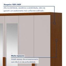 Guarda-roupa 6 Portas 4 Gavetas 100% Mdf Alonzo com Espelho e com Pés - 4 Guarda-roupa 6 Portas 4 Gavetas 100% Mdf Alonzo com Espelho e com Pés - 4