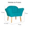 Poltrona Decorativa Amélia Pés Palito Suede Azul Turquesa - DS Estofados - 6