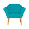 Poltrona Decorativa Amélia Pés Palito Suede Azul Turquesa - DS Estofados - 1