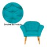Poltrona Decorativa Amélia Pés Palito Suede Azul Turquesa - DS Estofados - 5