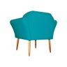 Poltrona Decorativa Amélia Pés Palito Suede Azul Turquesa - DS Estofados - 4
