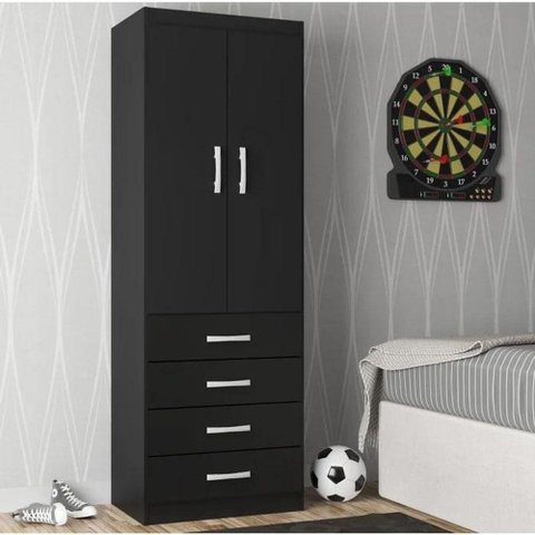 Camiseiro Evidência 2 Portas 4 Gavetas - Black Black