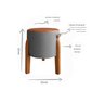 Kit 2 Puff Redondo Couro Decorativo Cinza - 6