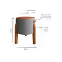 Ver imagem 6 de Kit 2 Puff Redondo Couro Decorativo Cinza