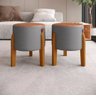 Kit 2 Puff Redondo Couro Decorativo Cinza - 5