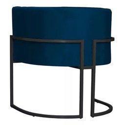 Poltrona Decorativa P/ Sala de Estar e Outros Ambientes Base de Metal - Azul Marinho - 2