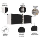 Ver imagem 3 de Kit 2 Armários Aéreos Califórnia 80cm e Nicho Garrafeiro 20cm Riad Branco/preto - Lumil