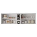 Ver imagem 6 de Kit 2 Armários Aéreos Califórnia 80cm e Nicho Garrafeiro 20cm Riad Branco/preto - Lumil