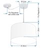 Lustre Pendente Cilíndrico Com Desvio de Centro Vivare Md-4166 Cúpula em Tecido 40x25cm - Bivolt - R - 2