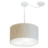 Lustre Pendente Cilíndrico Com Desvio de Centro Vivare Md-4166 Cúpula em Tecido 40x25cm - Bivolt - R - 1