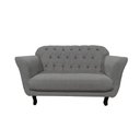 Ver imagem 4 de Kit Namoradeira + 1 Poltrona Decorativa Dália Linho Cinza Pés Madeira
