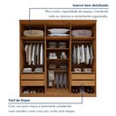 Ver imagem 6 de Guarda-Roupa Casal 6 Portas 4 Gavetas MDF 230cm Alonzo Amêndoa Clean