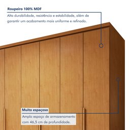 Guarda-roupa 6 Portas 4 Gavetas 100% Mdf Alonzo - 2
