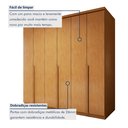 Ver mais imagens de Guarda-Roupa Casal 6 Portas 4 Gavetas MDF 230cm Alonzo Amêndoa Clean