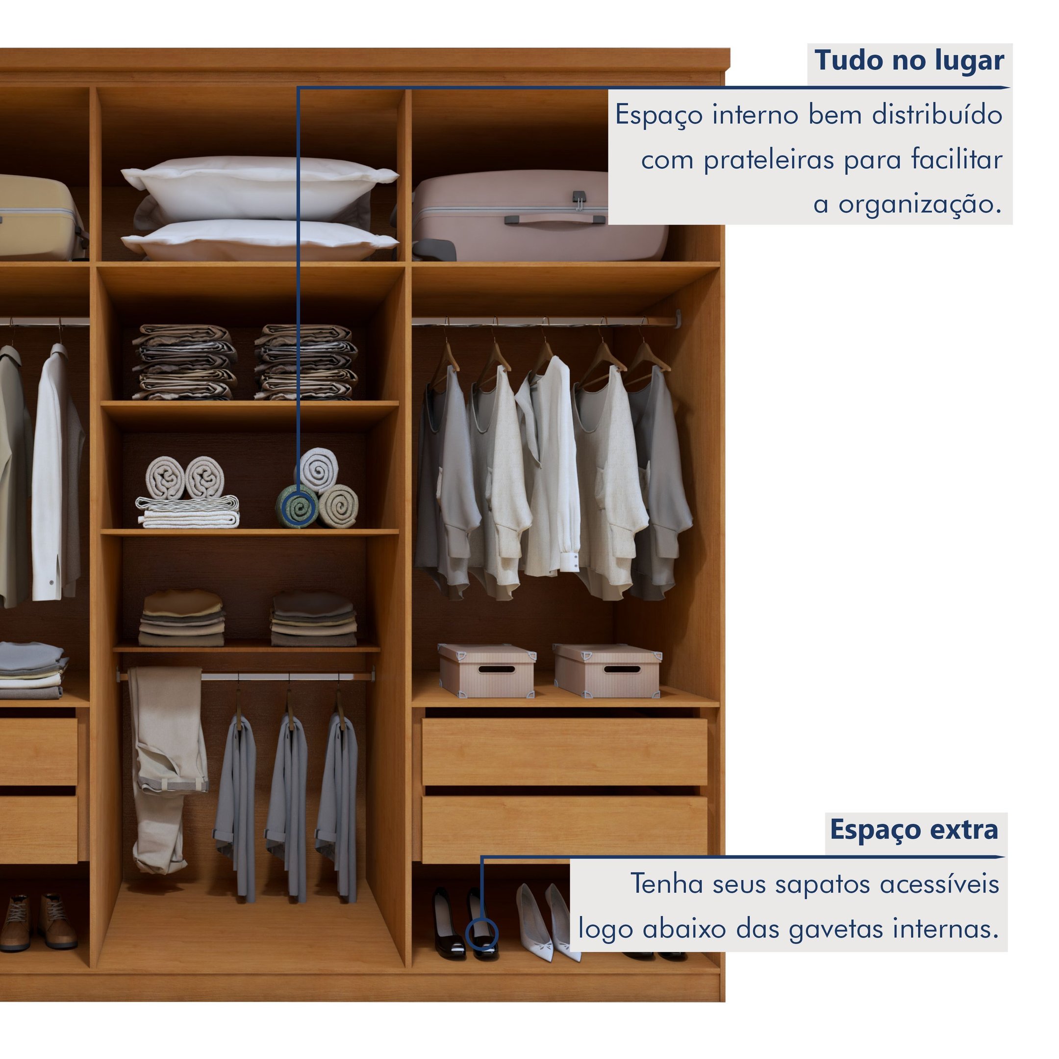 Guarda-roupa 6 Portas 4 Gavetas 100% Mdf Alonzo - 8