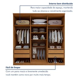 Guarda-roupa 6 Portas 4 Gavetas 100% Mdf Alonzo - 3
