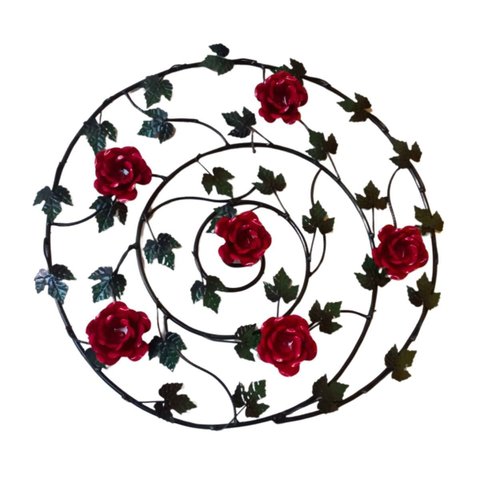 Mandala Espiral Florida 55cm Várias Cores:vermelho