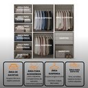 Ver mais imagens de Guarda Roupa Casal Modulado Versa em MDF 6 Portas com 7 Prateleiras 3 Cabideiros 3 Gavetas