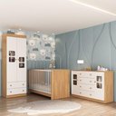 Ver imagem 2 de Quarto de Bebê Completo com Berço 3 em 1 para Colchão 130x60cm Brisa Multimóveis Mp4529