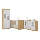 Ver imagem 1 de Quarto de Bebê Completo com Berço 3 em 1 para Colchão 130x60cm Brisa Multimóveis Mp4529