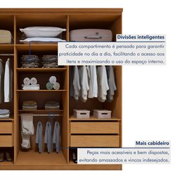 Guarda-roupa 6 Portas 4 Gavetas 100% Mdf Alonzo - 10