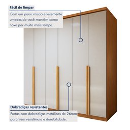 Guarda-roupa 6 Portas 4 Gavetas 100% Mdf Alonzo - 6
