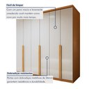 Ver imagem 7 de Guarda-Roupa Casal 6 Portas 4 Gavetas MDF 230cm Alonzo Marrom Amêndoa Clean/Off White
