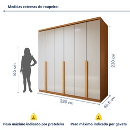 Guarda-roupa 6 Portas 4 Gavetas 100% Mdf Alonzo - 11
