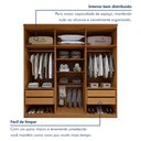 Ver imagem 5 de Guarda-Roupa Casal 6 Portas 4 Gavetas MDF 230cm Alonzo Marrom Amêndoa Clean/Off White